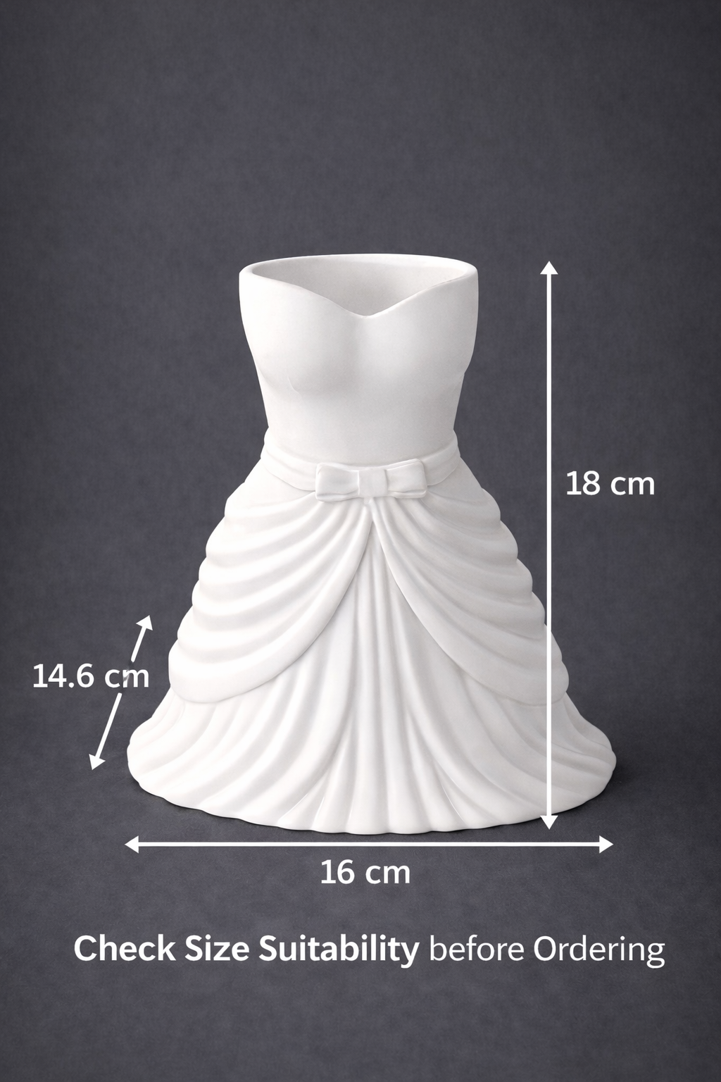 Faber Lux Elegant Wedding Dress Shaped Floral Centerpiece view 3